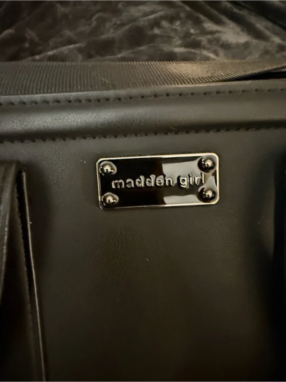 Madden Girl Black Vertical Panel Tote